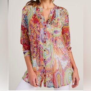 Soft Surroundings women’s V-neck Paisley Tunic XL EUC